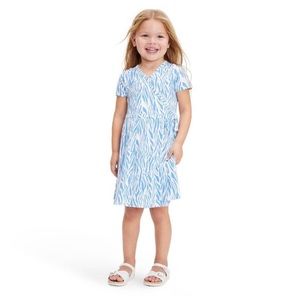 Girls Short Sleeve Sea Twig Blue Faux Wrap -DVF forTarget - Toddler Girls - 3T